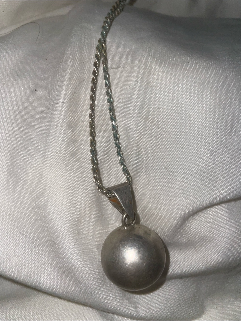 Minimalist Harmony Silver Ball Pendant Necklace